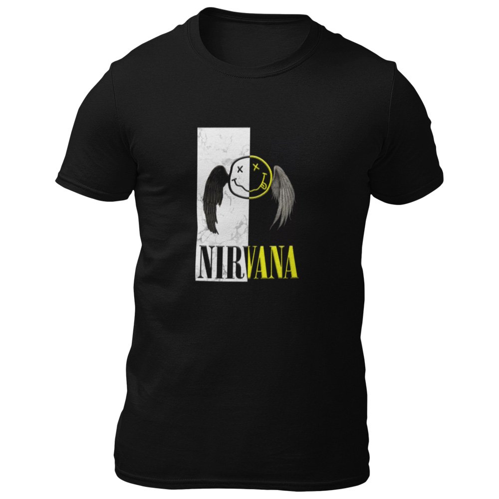 Pure Cotton Bio-Washed T-Shirt Chest Printed-Legends Series - Tribute to Rock Band Nirvana Design No.6-by ZingerTees-Unisex-EL9120328 - Image 8