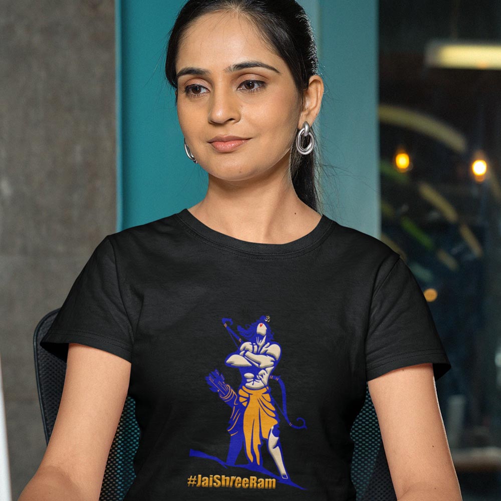 Pure Cotton Bio-Washed T-Shirt Chest Printed-Hindu God Lord Ram-Design-4-by ZingerTees-Unisex-EL9120371 - Image 3