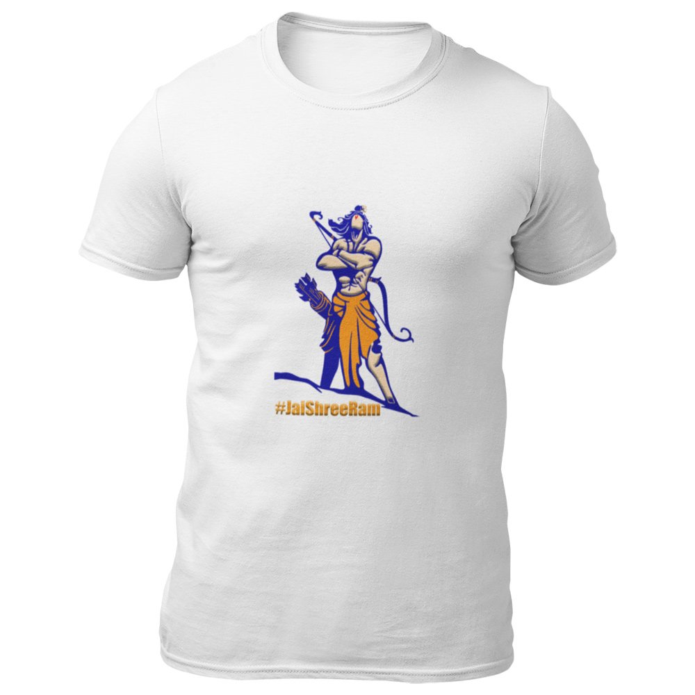 Pure Cotton Bio-Washed T-Shirt Chest Printed-Hindu God Lord Ram-Design-4-by ZingerTees-Unisex-EL9120371 - Image 6