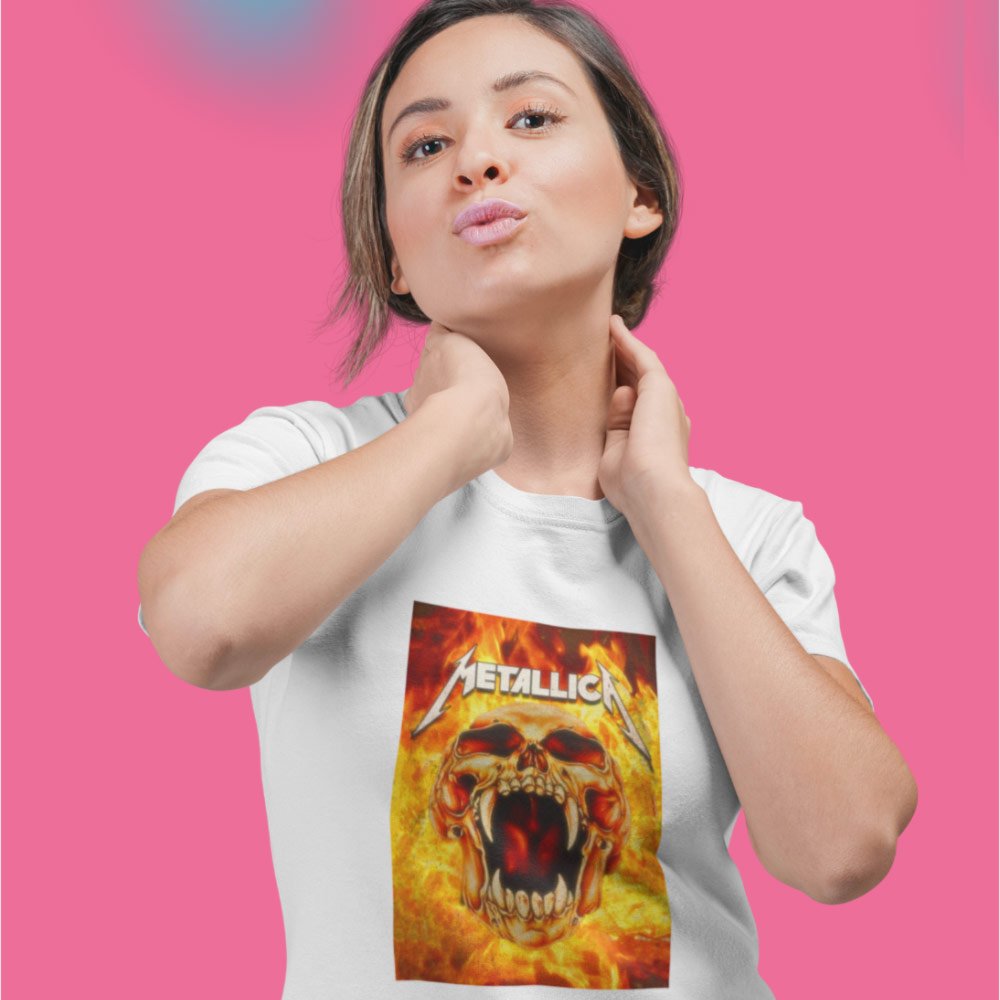 Pure Cotton Bio-Washed T-Shirt Chest Printed-Tribute to Metallica-Rock Music-Design-1-by ZingerTees-Unisex-EL9120479 - Image 2