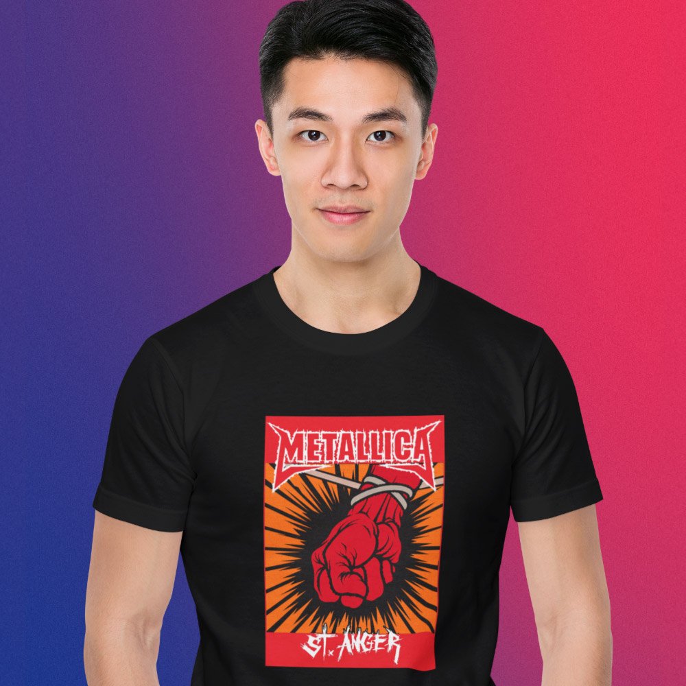 Pure Cotton Bio-Washed T-Shirt Chest Printed-Tribute to Metallica-Rock Music-Design-9-by ZingerTees-Unisex-EL9120487