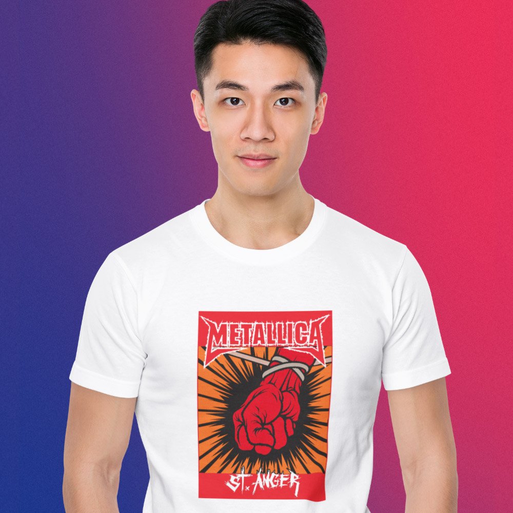 Pure Cotton Bio-Washed T-Shirt Chest Printed-Tribute to Metallica-Rock Music-Design-9-by ZingerTees-Unisex-EL9120487 - Image 3