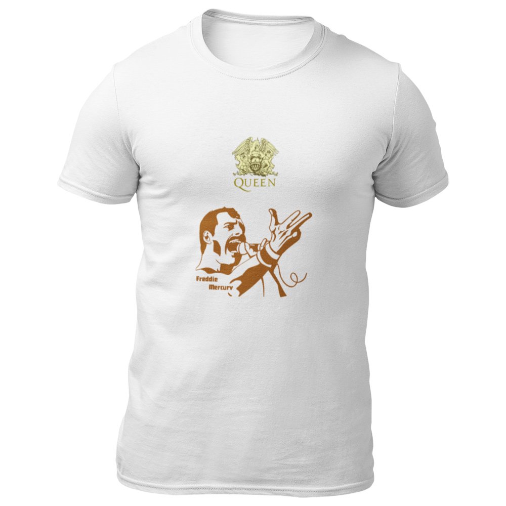 Pure Cotton Bio-Washed T-Shirt Chest Printed-Tribute to Queen-Freddie Mercury-Rock Music-Design-10-by ZingerTees-Unisex-EL9120498 - Image 8